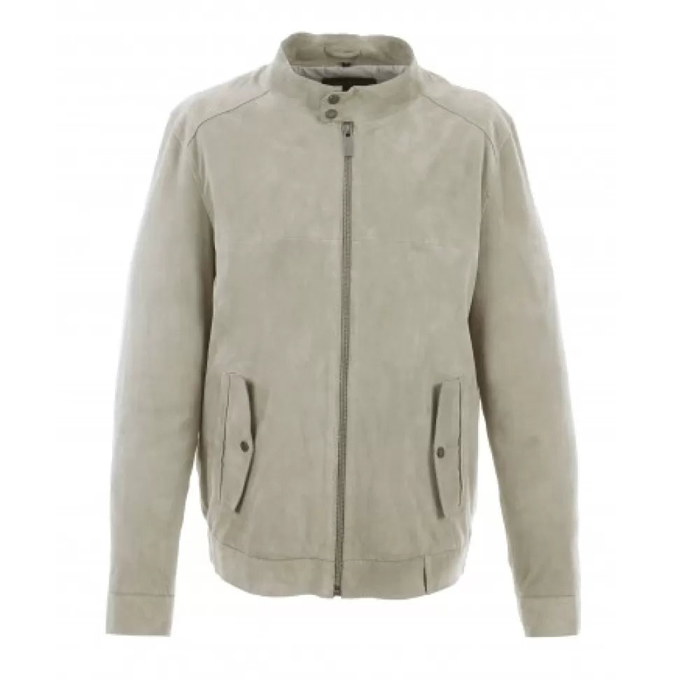 Men OAKWOOD Jackets*Chicago Yemen - Elegant Jacket In Genuine Leather With Mao Collar And Teddy Belt