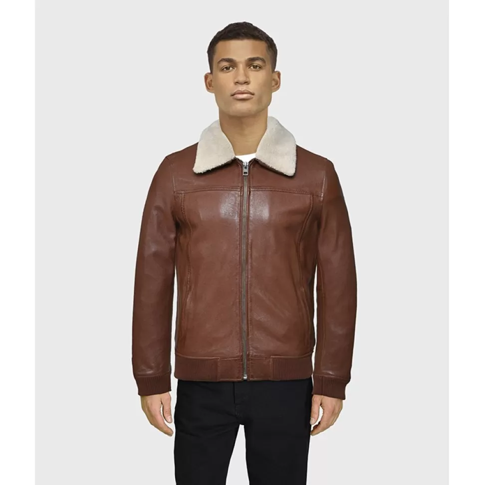 Men OAKWOOD Jackets*Copy Of Trader Porto - Genuine Leather Bomber Inspired Jacket