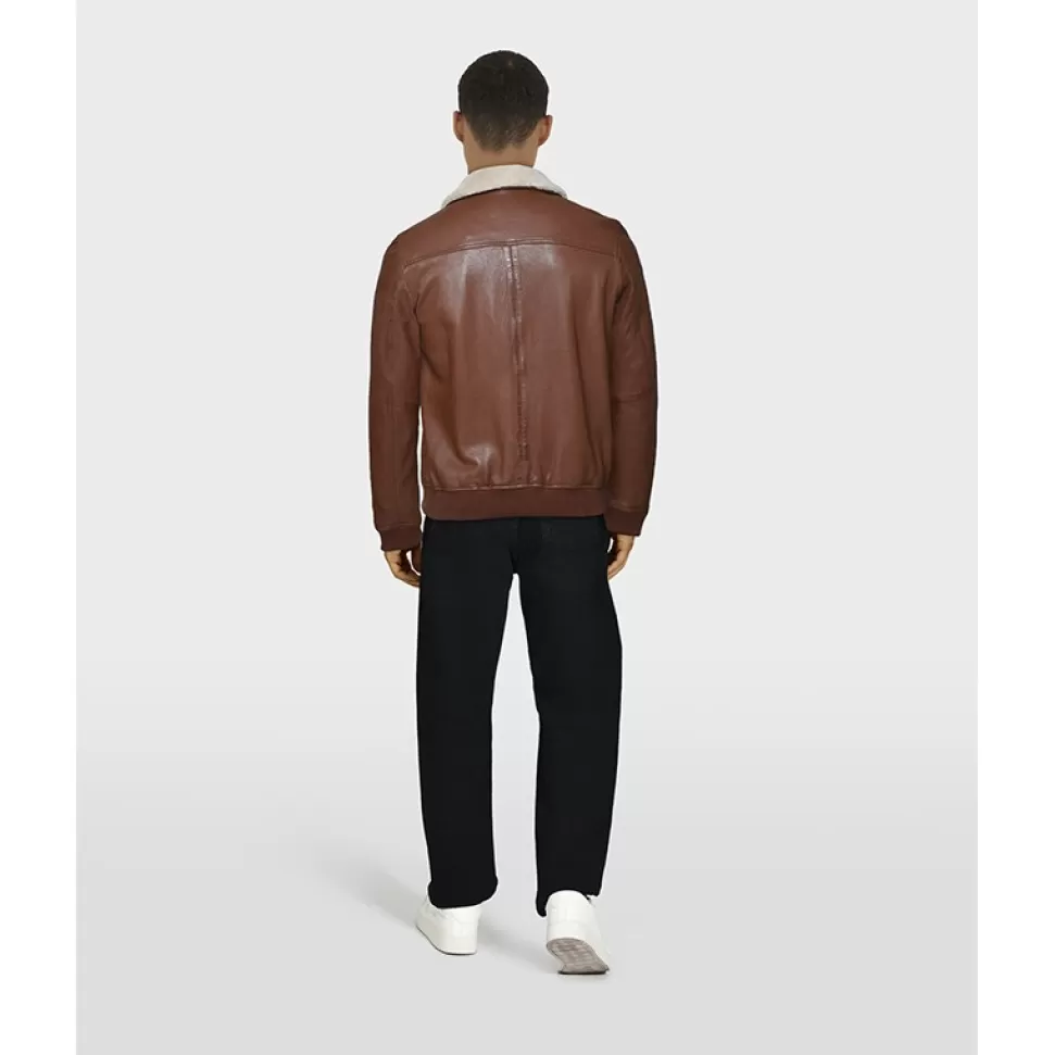 Men OAKWOOD Jackets*Copy Of Trader Porto - Genuine Leather Bomber Inspired Jacket