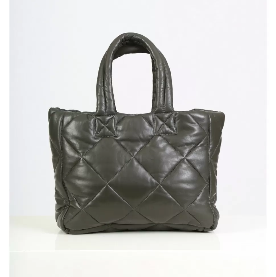 Women OAKWOOD Accessories*Except Khaki Fonce - Small Padded Genuine Leather Shopping Bag
