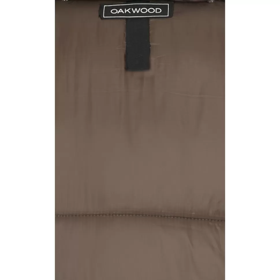 Women OAKWOOD Downjackets*Fancy Dark Khaki - Mid-Long Genuine Leather Down Jacket With Removable Hoods