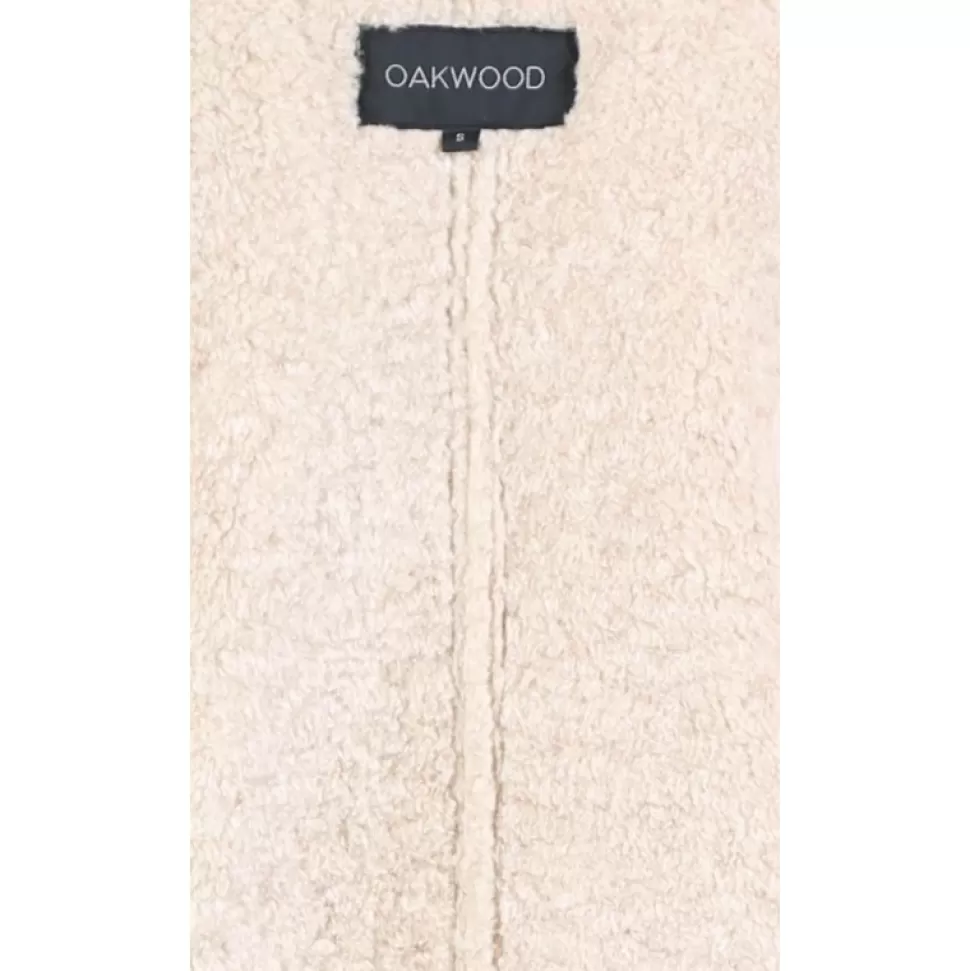 Women OAKWOOD Biker Jackets*Gloria Platinum - Short Bomber Jacket In Faux Shearling With Hood
