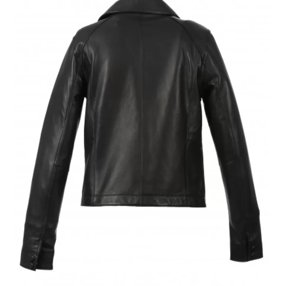 Women OAKWOOD Jackets*Harmony Black - Trench Inspirated Jacket With Asymmetrical Closure By Press Buttons