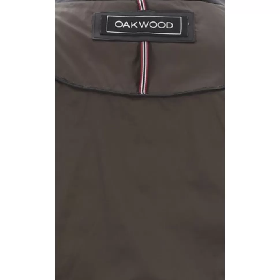 Men OAKWOOD Down Jackets*Julien Black - Genuine Leather Down Jacket With Press Buttoned Mandarin Collar