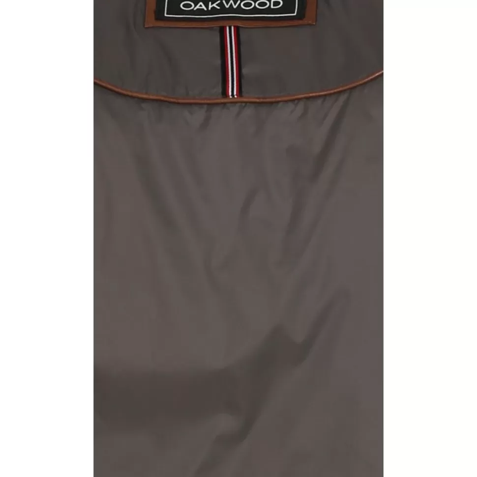 Men OAKWOOD Jackets*Julien Cognac - Genuine Leather Down Jacket With Press Buttoned Mandarin Collar