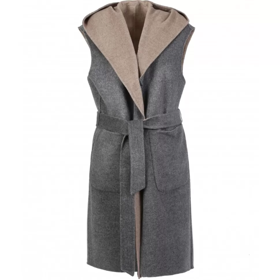 Women OAKWOOD Vests*Libertad Bicolor -Sleeveless Blended Wool Coat
