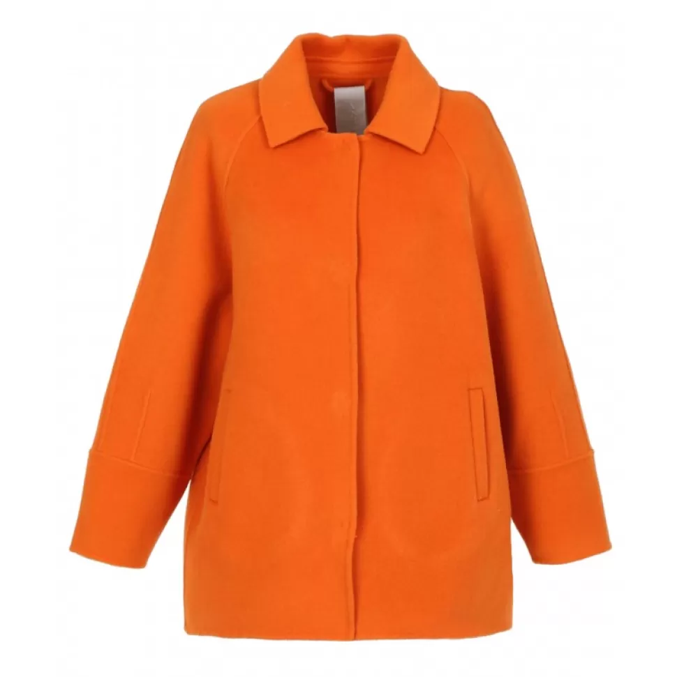 Women OAKWOOD Coats*Melisse Orange - Short Oversized Blended Wool Coat