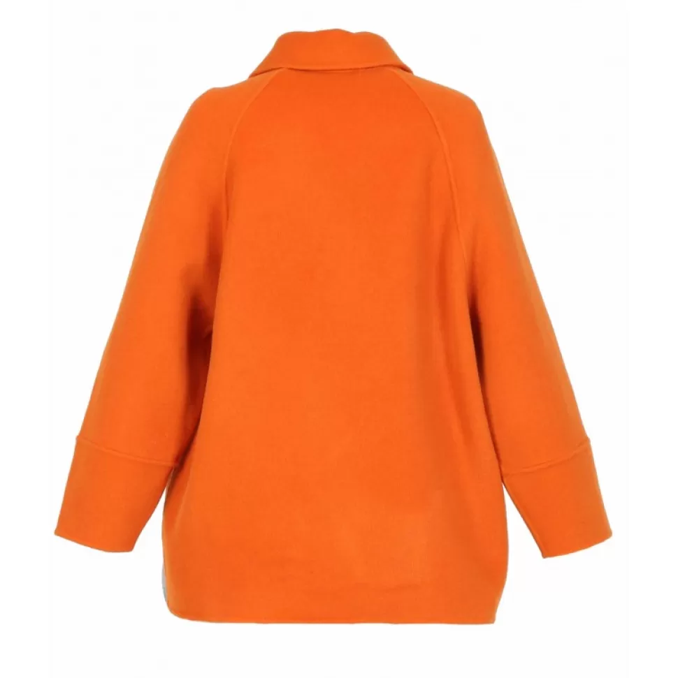 Women OAKWOOD Coats*Melisse Orange - Short Oversized Blended Wool Coat