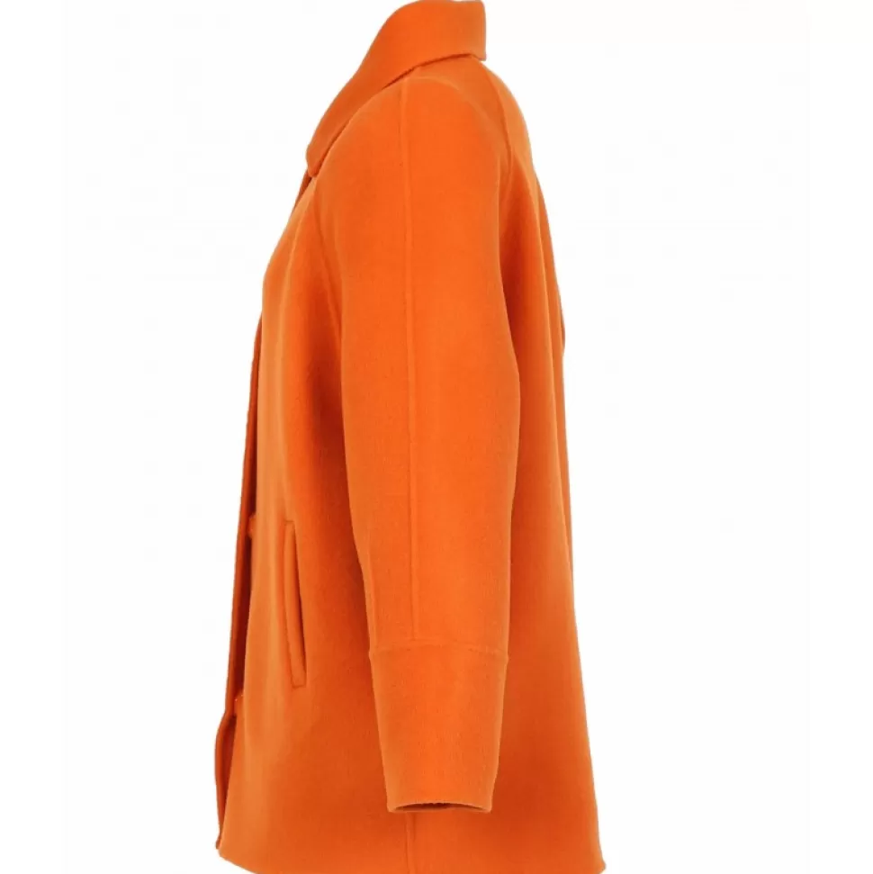 Women OAKWOOD Coats*Melisse Orange - Short Oversized Blended Wool Coat
