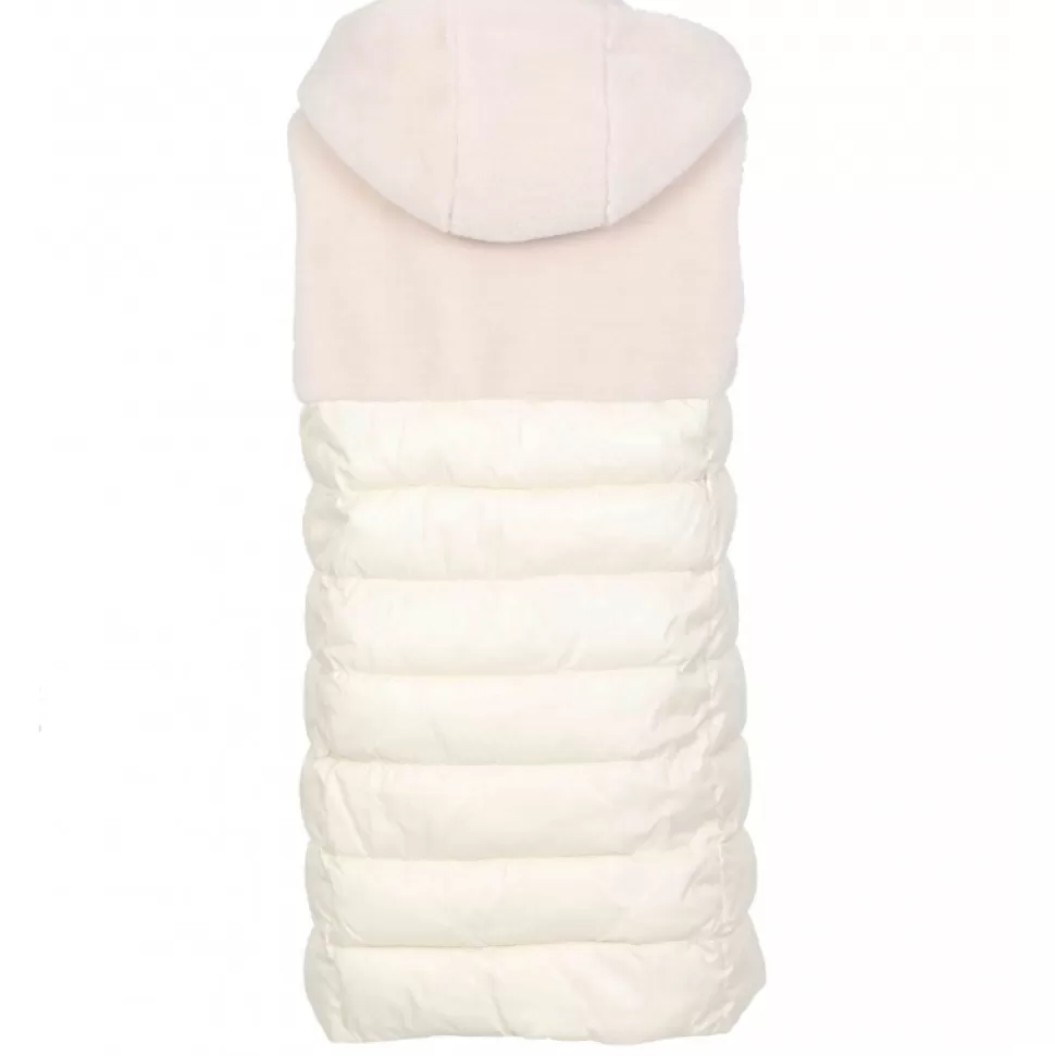 Women OAKWOOD Vests*Soprano Light Beige - Fake Fur 100% Wool / Padded Nylon Gilet